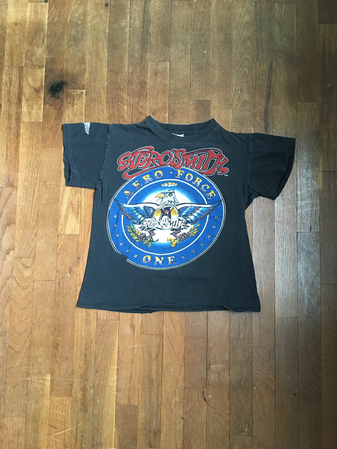 Aerosmith エアフォースワン Tシャツ M 86年ツアー Vtg 1986 Aerosmith Concert T-shirt Black M 80s Aero Force