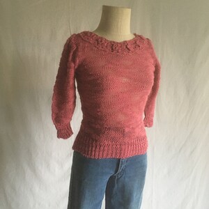 Vintage 80s Wisteria Loose Knit Boat Neck Pullover Womens Nubby Sweater ...