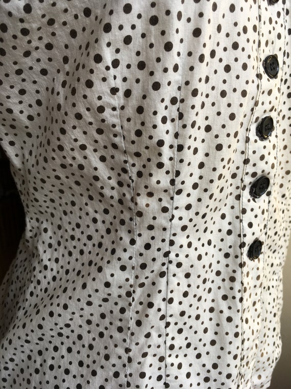 vintage 50s handmade polka dot button up cotton b… - image 5