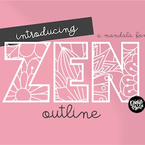 DOWNLOAD INSTANTÂNEO .OTF DOWNLOAD arquivo de fonte instalável "Zen Outline", fonte monograma, fonte zentangle, letras mandala, alfabeto, guardanapo, fonte monograma