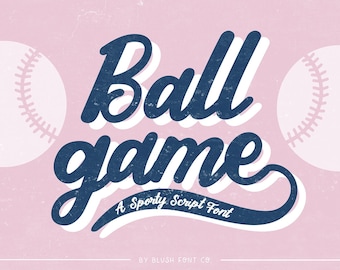 INSTANT .OTF DOWNLOAD "Ballgame" bold sports script font, college font, cheer font, sporty font, baseball font, football font, jersey font