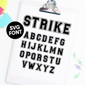 SVG Font INSTANT DOWNLOAD &quot;Strike&quot; bold jersey sports svg font, block font, serif font, cut font, monogram font, display font, baseball font