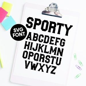 SVG Font INSTANT DOWNLOAD &quot;Sporty&quot; bold jersey sports svg font, block font, serif font, cut font, monogram font, display font, football font