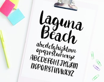 SVG Font INSTANT DOWNLOAD "Laguna Beach" script svg font, cut font, bold, cursive font, brush font, svg font, hand lettered font, alphabet