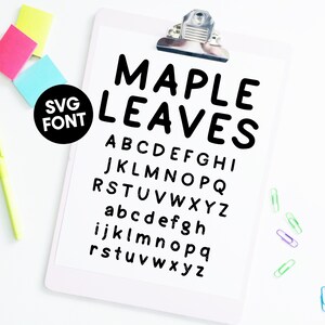 Letter Set INSTANT DOWNLOAD &quot;Maple Leaves&quot; svg font, cut file, monogram basic sans font, hand lettered font, display sans serif font dxf