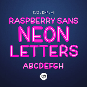 Lettre ensemble TÉLÉCHARGEMENT INSTANTANÉ « Neon Letters » svg, police décorative "BOLD", police néon, police svg, police de couleur, maquette, alphabet néon, dxf, ai, svg