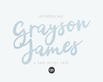 INSTANT .OTF DOWNLOAD "Grayson James" font file, .otf file, script, bold brush script font, wedding font, hand lettered brush font cursive