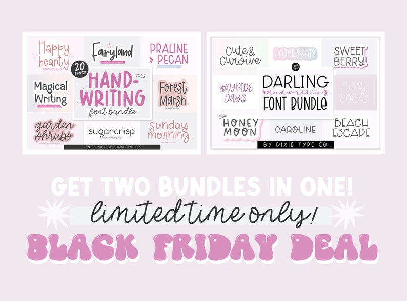BLACK FRIDAY Limited Time Offer, Handwriting Fonts Bundle Duo, Huge ...