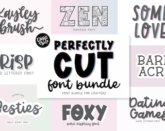 PERFECTLY CUT Font Bundle, Font Bundle for Cricut, Font bundle for crafters, cursive fonts, brush script fonts, font bundle. fonts, stylish
