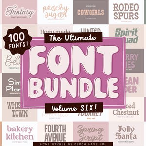 New 100 FONTS Vol. 6 - ULTIMATE Font Bundle, Huge Font Bundle, Cricut ...