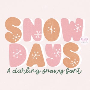 Carattere natalizio/invernale "Snow Days" Display Font, carattere natalizio in grassetto, carattere fiocco di neve, caratteri procreati carini, stravaganti e divertenti, carattere retrò invernale