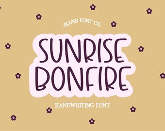 Instant .OTF "Sunrise Bonfire" cute planner font, goodnotes, handwriting, digital planner, planning, autumn, fall, notebook, cricut