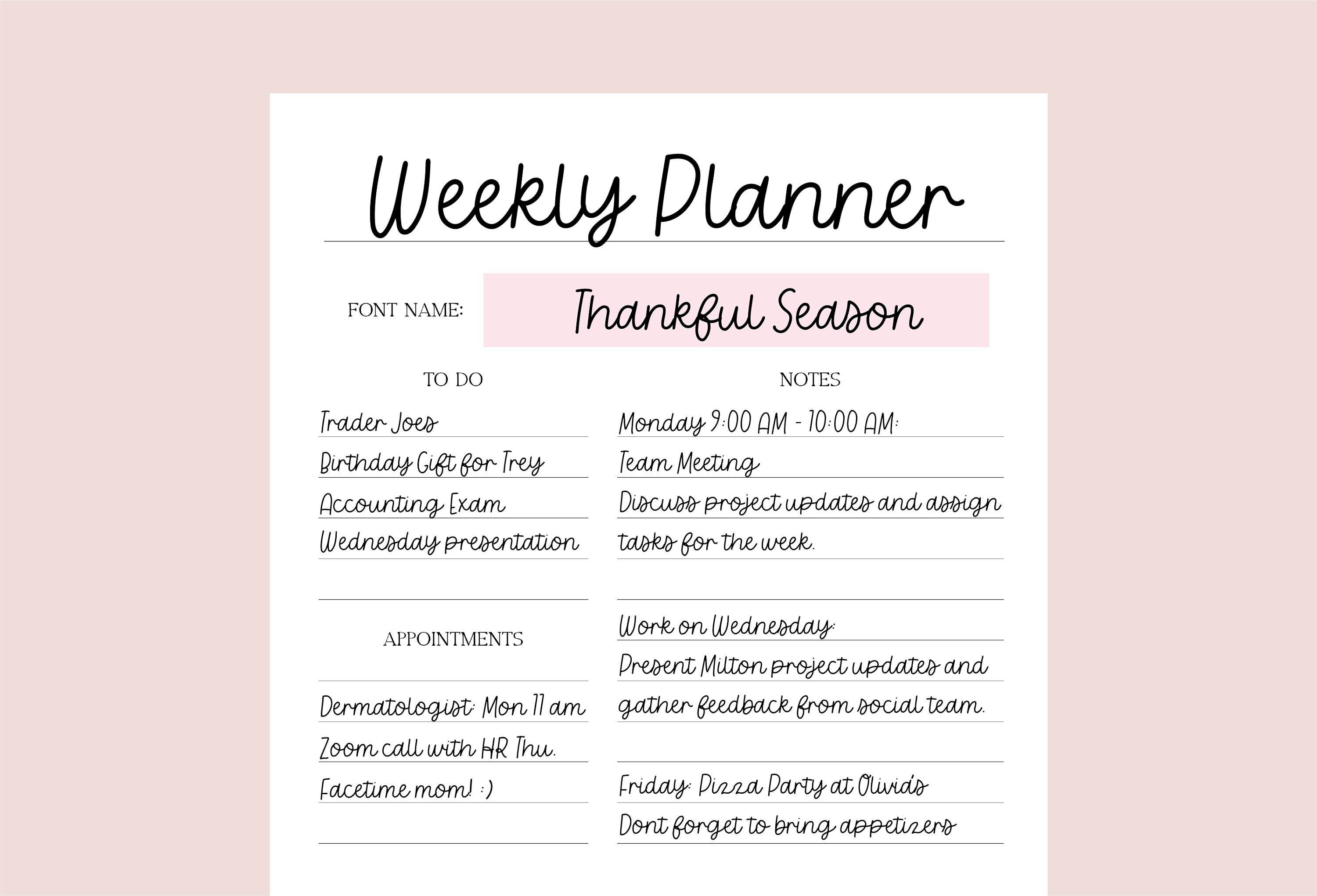 The ESSENTIAL Digital Planner Handwriting Font Bundle Vol. 1, Font ...