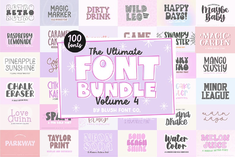 100 FONTS - Ultimate Font Bundle Vol 2022, Font Bundle for Cricut ...