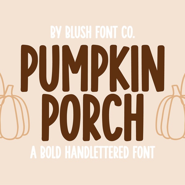 インスタント .OTF フォント「Pumpkin Porch」は、太字のシンプルなディスプレイ フォント、サンセリフ フォント、トール ブロック フォント、GoodNotes フォント、Cricut フォント、タイトル フォントです。