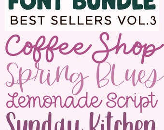 Best Sellers Font Bundle, script fonts, handwriting font, handwritten fonts, Cricut, cursive