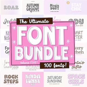 New! 100 FONTS - 2023 Edition ULTIMATE .Otf Font BUNDLE, Huge Font Bundle, cricut font bundle, font bundle, goodnotes fonts, cursive, brush