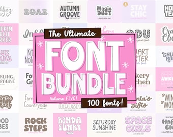 Neu! 100 FONTS - Ausgabe 2023 ULTIMATE .Otf Font BUNDLE, Huge Font Bundle, Cricut Font Bundle, Font Bundle, Goodnotes-Schriftarten, Cursive, Brush