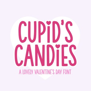 Fonte .OTF instantânea "Doces do Cupido" Bloco Fonte dos Namorados. fontes fofas do dia dos namorados, fonte de coração, cartão de dia dos namorados, fontes fofas, fontes de bloco