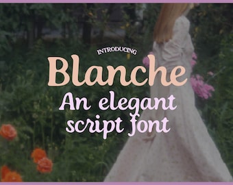Blanche Modern Script Font, Vintage Cursive, Bold Display Font (.OTF)