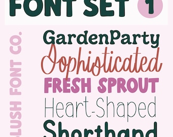 FONT SET 1: Handwriting Fonts, Font Bundle for Cricut, handwriting fonts for planners, cute fonts, cute font bundle, girly, goodnotes fonts