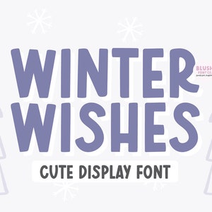 Christmas/Winter Font &quot;Winter Wishes&quot; Display Font, bold Christmas font, farmhouse, decor, cute, whimsical, fun, procreate fonts, retro font