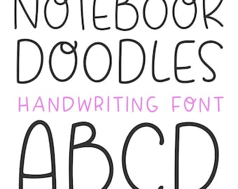 INSTANT .OTF DOWNLOAD "Notebook Doodles" a cute swirly handwriting notebook font, planner, goodnotes fonts, digital planning, feminine
