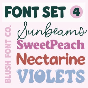 FONT SET 4: Handwriting Fonts, Bold Sans Fonts, Chunky, Font Bundle for Cricut, fonts for planners, bubble fonts, stencil fonts, retro fonts