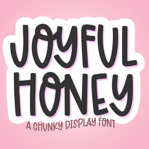 Instant .OTF Font Joyful Honey a fun display font, boho fonts, bold fonts cute display fonts, procreate fonts, cricut fonts party, tall image 1