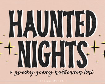Instant .OTF Font DOWNLOAD "Haunted Nights" Halloween Font, scary fonts, spooky fonts, scary, halloween party, cricut fonts, procreate font