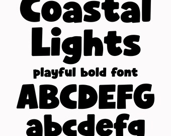 Instant .OTF Font "Coastal Lights" bold chunky font, cricut font, bubble fonts, display font, halloween fonts, autumn, title, thick