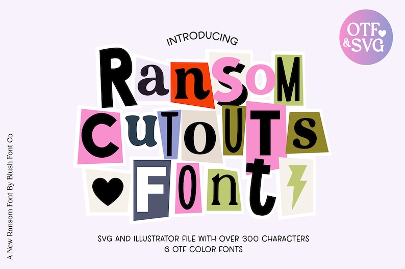 Colorful Ransom Font Instant .OTF and SVG Letters - Font DOWNLOAD
