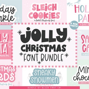 Jolly Christmas Font Bundle, christmas fonts, font bundle, cricut, fun christmas fonts, cute christmas fonts, procreate christmas,xmas decor