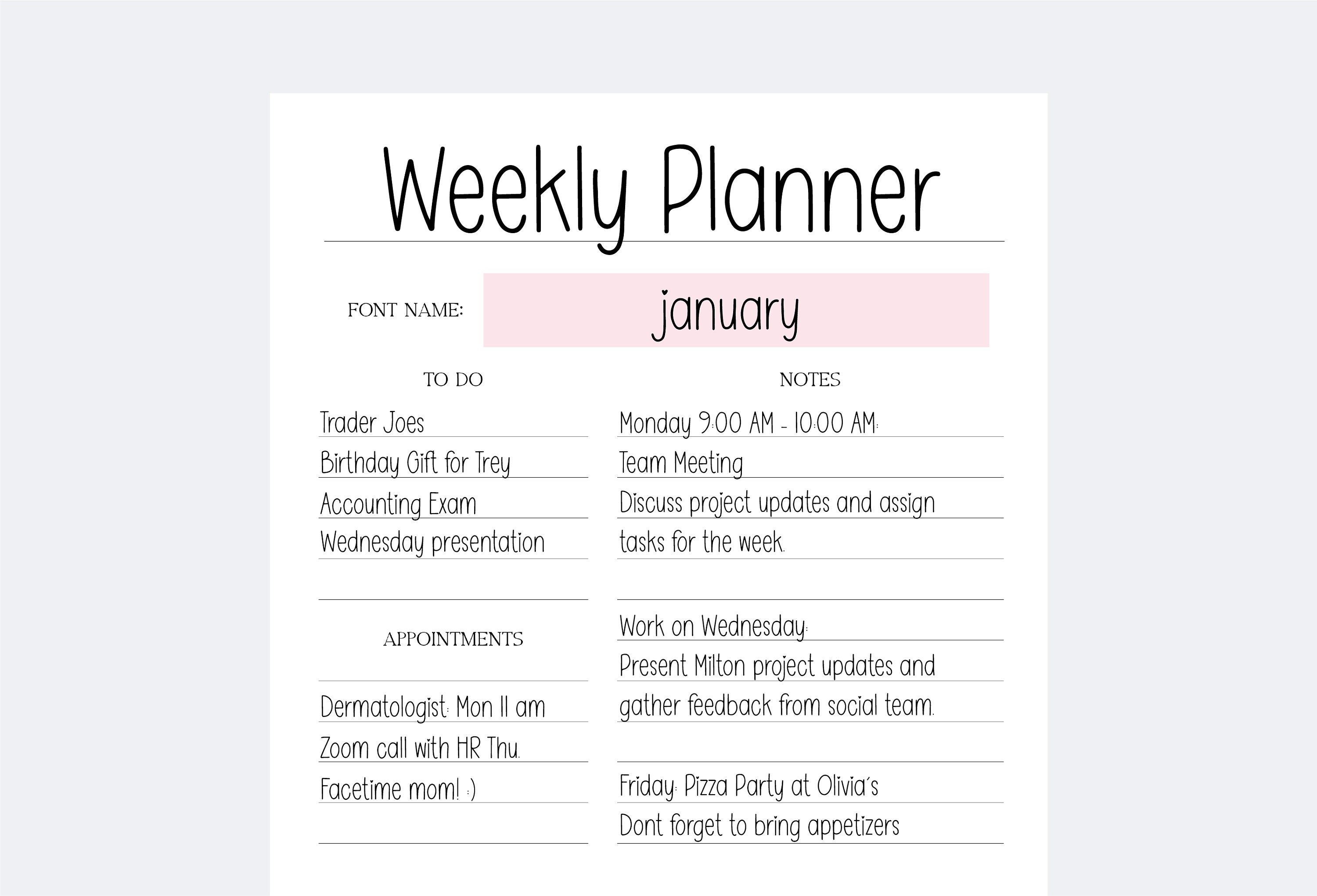 The ESSENTIAL Digital Planner Handwriting Font Bundle Vol. 1, Font ...