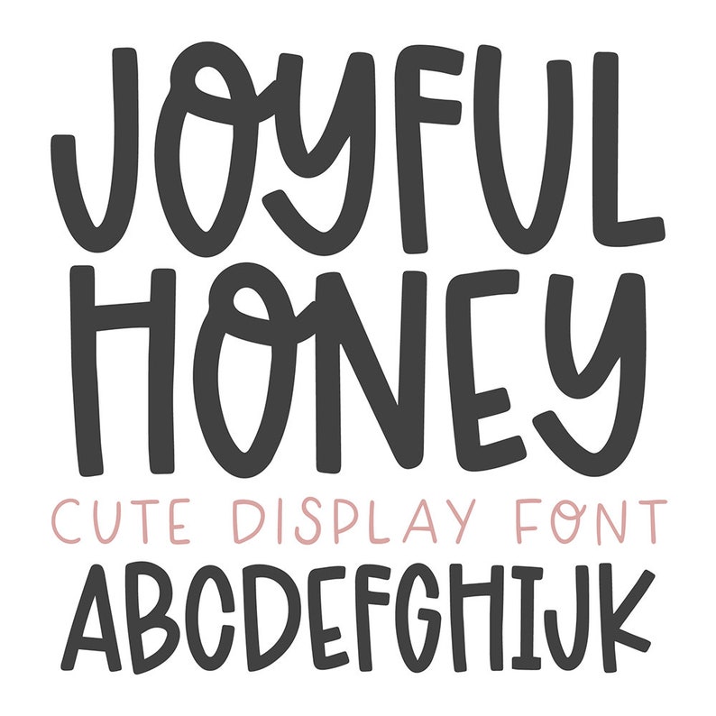 Instant .OTF Font Joyful Honey a fun display font, boho fonts, bold fonts cute display fonts, procreate fonts, cricut fonts party, tall zdjęcie 4