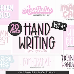 20 FONTS Handwriting Font Bundle Vol. 4, Font Bundle for Cricut