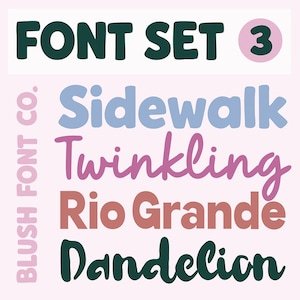 FONT SET 3: Handwriting Fonts, Bold Sans Fonts, Chunky, Font Bundle for Cricut, fonts for planners, cute fonts, stencil fonts, brush script