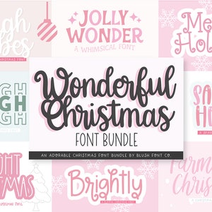 Wonderful Christmas Font Bundle, christmas fonts, font bundle, cricut, fun christmas fonts, cute christmas fonts, procreate christmas, decor