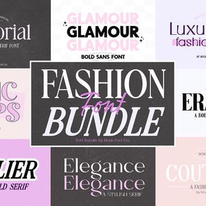 Fashion Font Bundle Vol 1 - Modern Display Font Bundle for Cricut, Bold Serif Fonts Bundle, elegant fonts, trendy font bundle, cute fonts