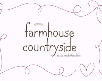Instant .OTF Font "Farmhouse Countryside" handwriting font, goodnotes fonts, cute fonts, handwritten, digital planner fonts, planning fonts