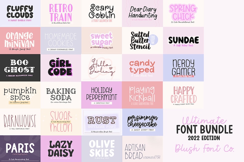 New! 100 FONTS - 2022 Edition ULTIMATE .otf Font BUNDLE, Huge Font ...