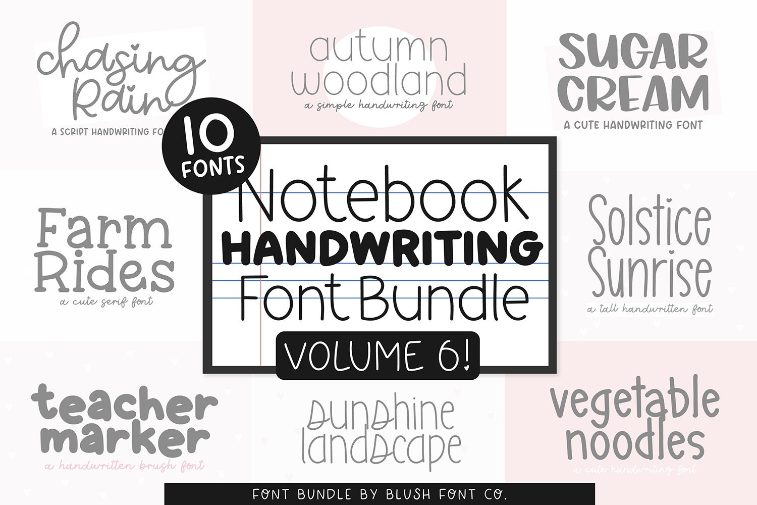 Notebook Handwriting Font Bundle Vol. 6, Font Bundle for Cricut ...