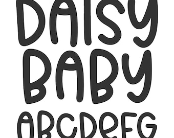 INSTANT .OTF DOWNLOAD "Daisy Baby" a cute handwriting font, goodnotes, canva fonts, back to school, procreate, feminine, summer, halloween