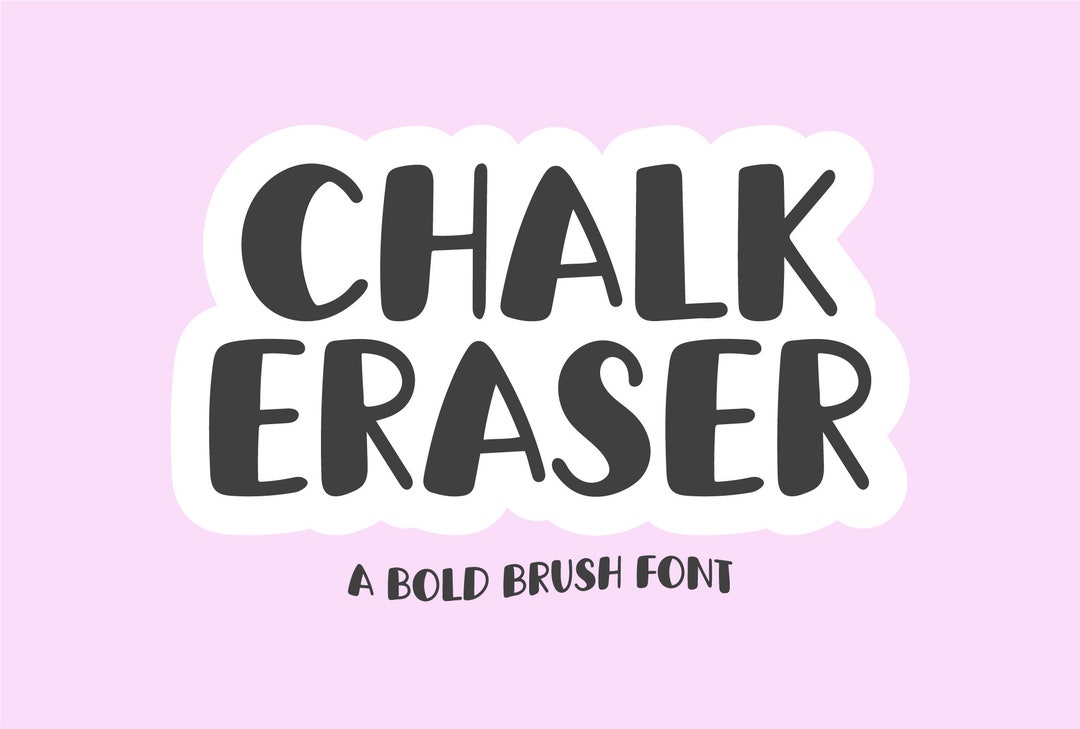 Instant .OTF Font chalk Eraser Brush Handwriting Font, Cute Fonts