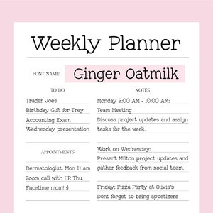 The ESSENTIAL Digital Planner Handwriting Font Bundle Vol. 1, Font ...
