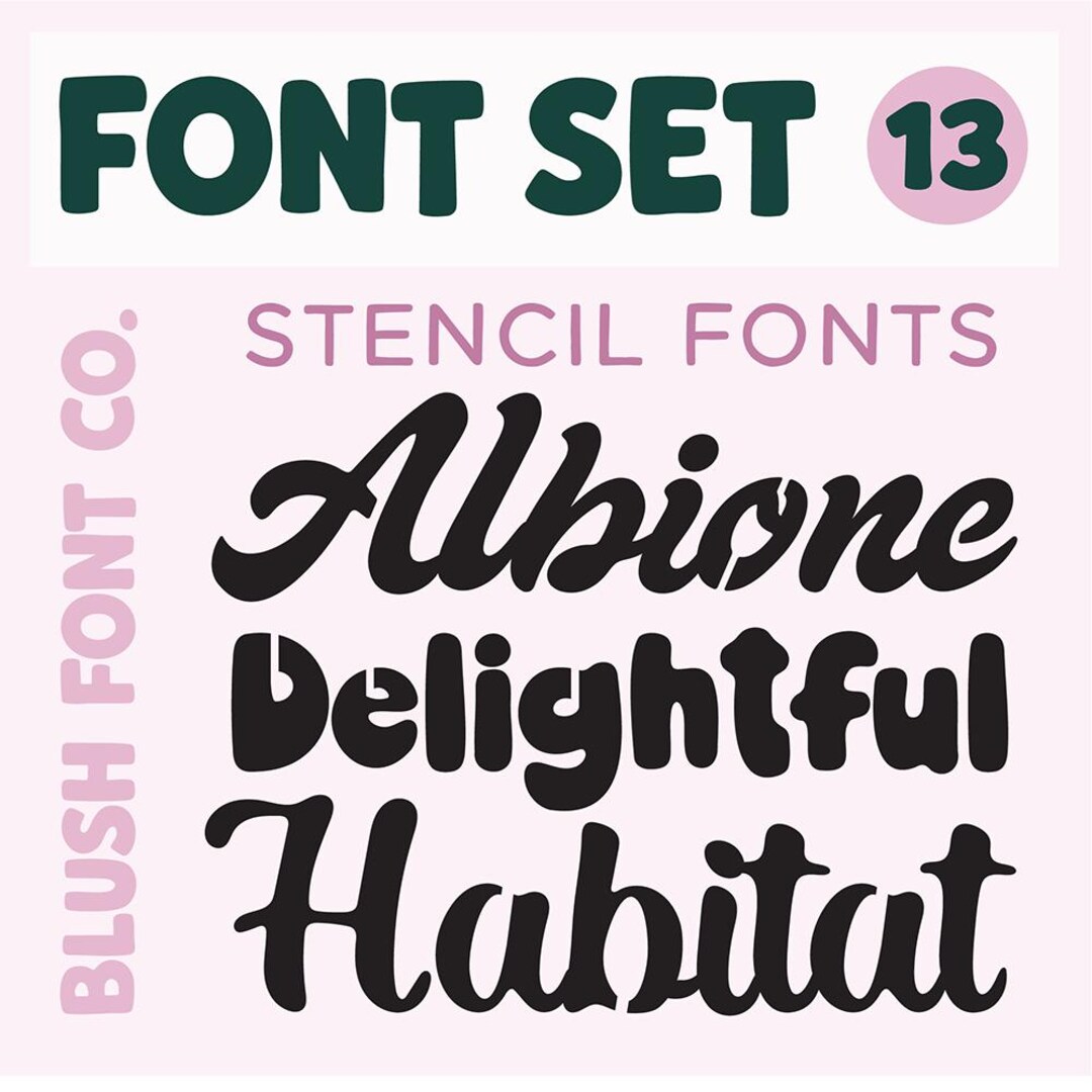 FONT SET 13: Stencil Fonts, Font Bundle for Cricut, Stencil Font Bundle ...