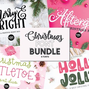 Paquete de fuentes CHRISTMAS, fuente .OTF, paquete de fuentes, fuentes navideñas, fuentes con letras a mano, decorativas, fuentes script, fuentes navideñas, tarjeta de Navidad
