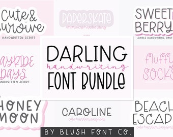 HANDWRITING Font Bundle, Font Bundle for Cricut, Font bundle for crafters, handwriting fonts, sans fonts, cute, girly fonts, handwritten