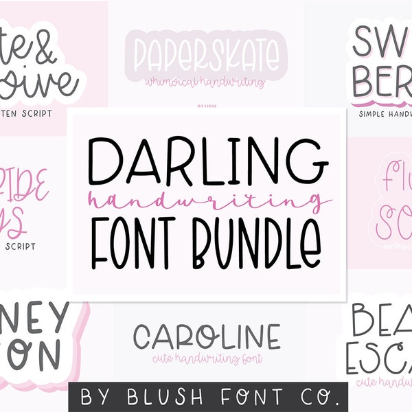 HANDWRITING Font Bundle, Font Bundle for Cricut, Font bundle for crafters, handwriting fonts, sans fonts, cute, girly fonts, handwritten