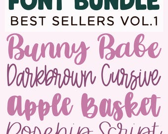 Best Sellers Font Bundle, script fonts, handwriting font bundle, handwritten script fonts, Cricut, cursive font bundle